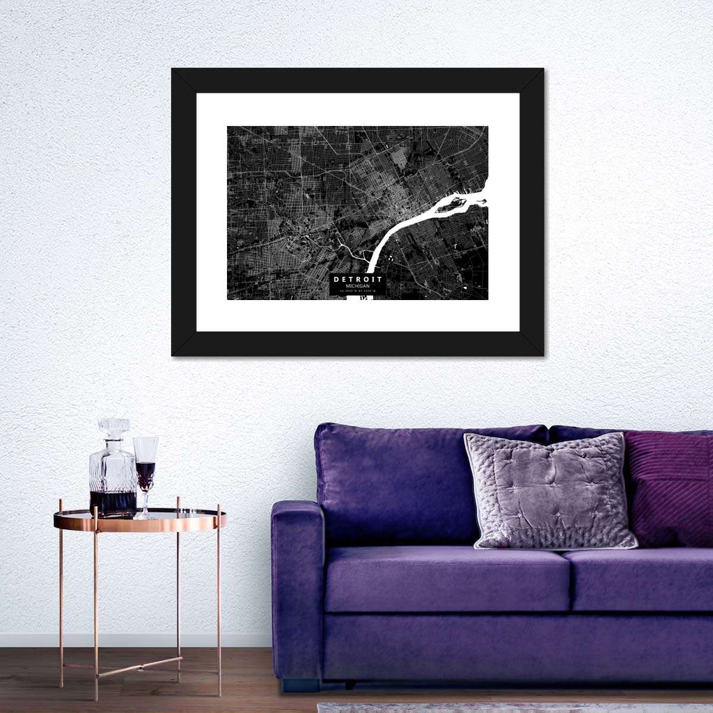 Detroit Map Wall Art | Digital Art