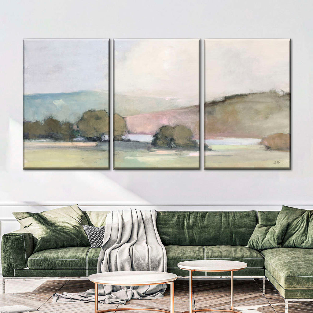 Distant Lake Neutral Wall Art | Painting | by Julia Purinton