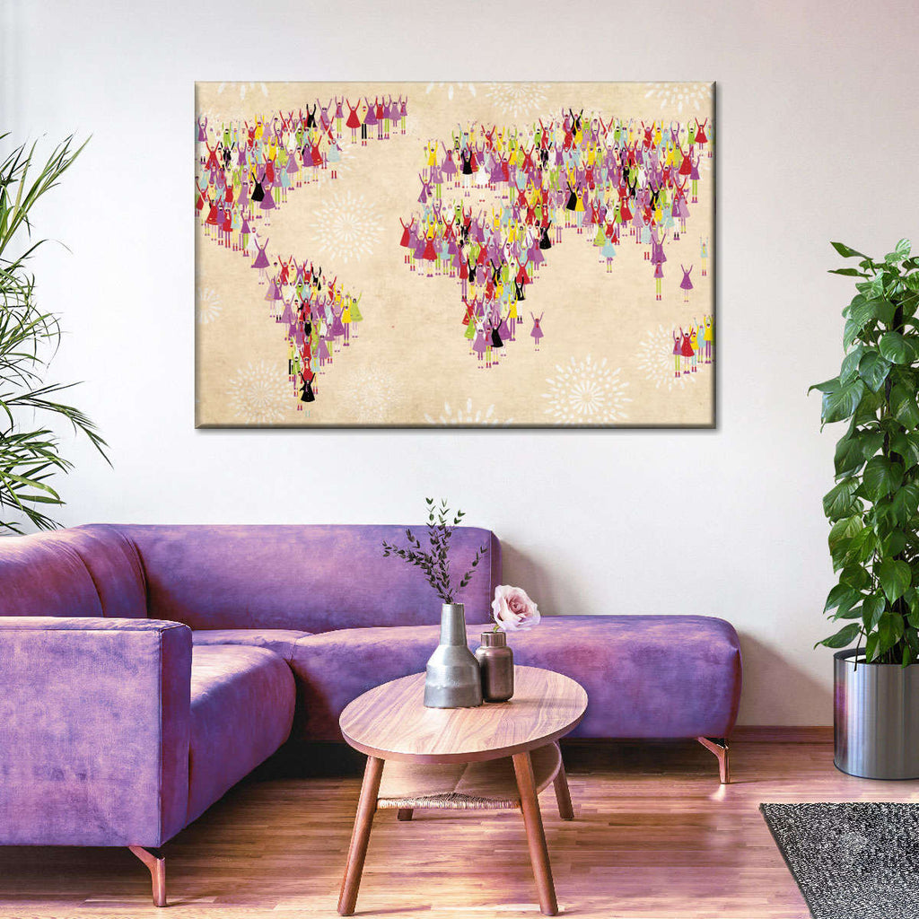 Youth World Map Wall Art | Digital Art