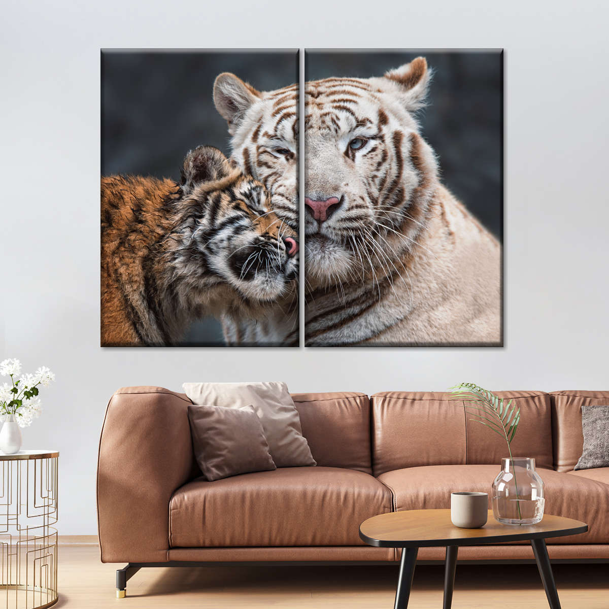 white tiger coffee table