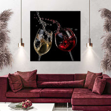 Red And White Wine Splash Wall Art | Photography