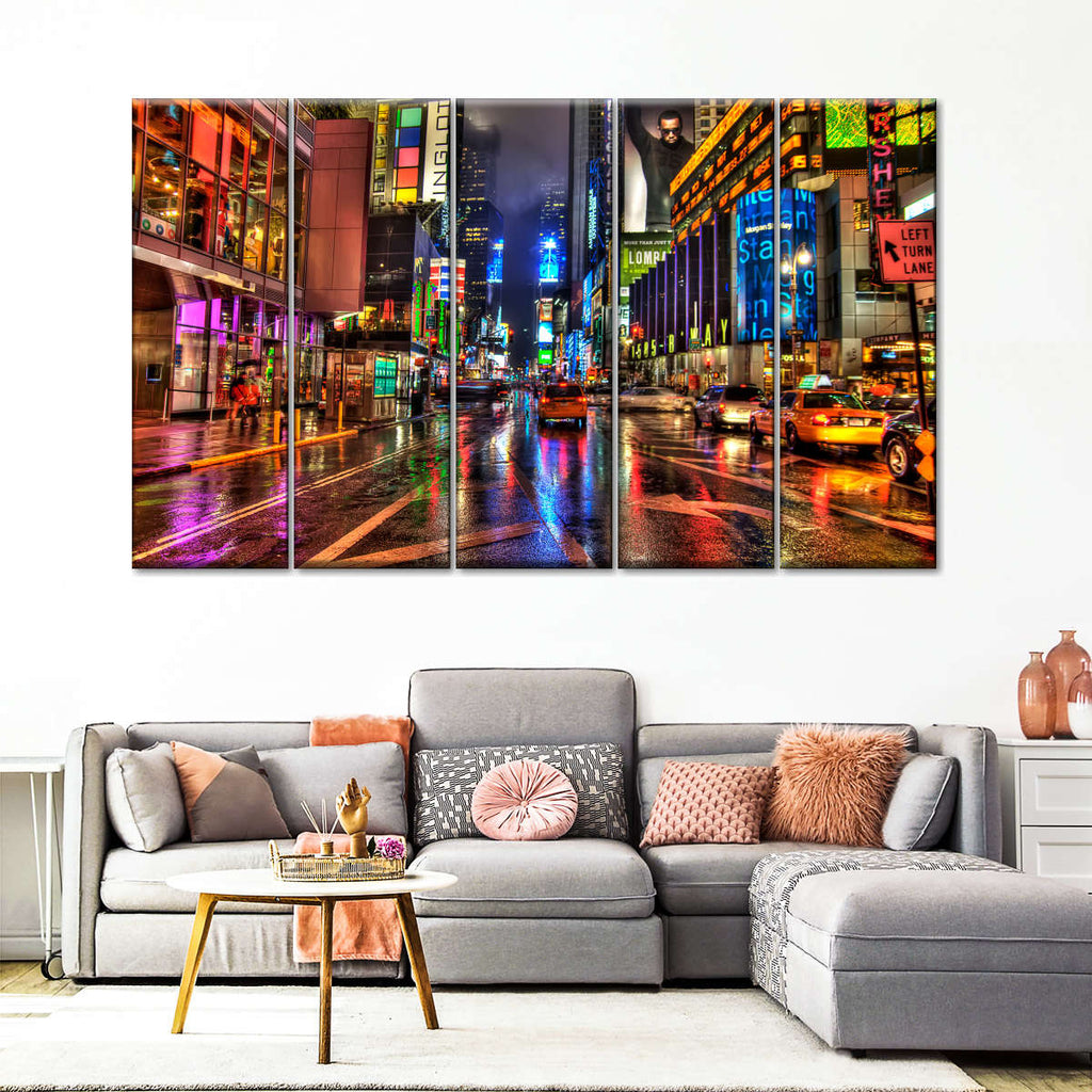 Times Square Rainy Night Wall Art | Photography