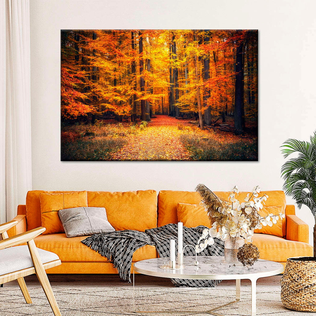 Autumn Pathway Trees Wall Art | Photography
