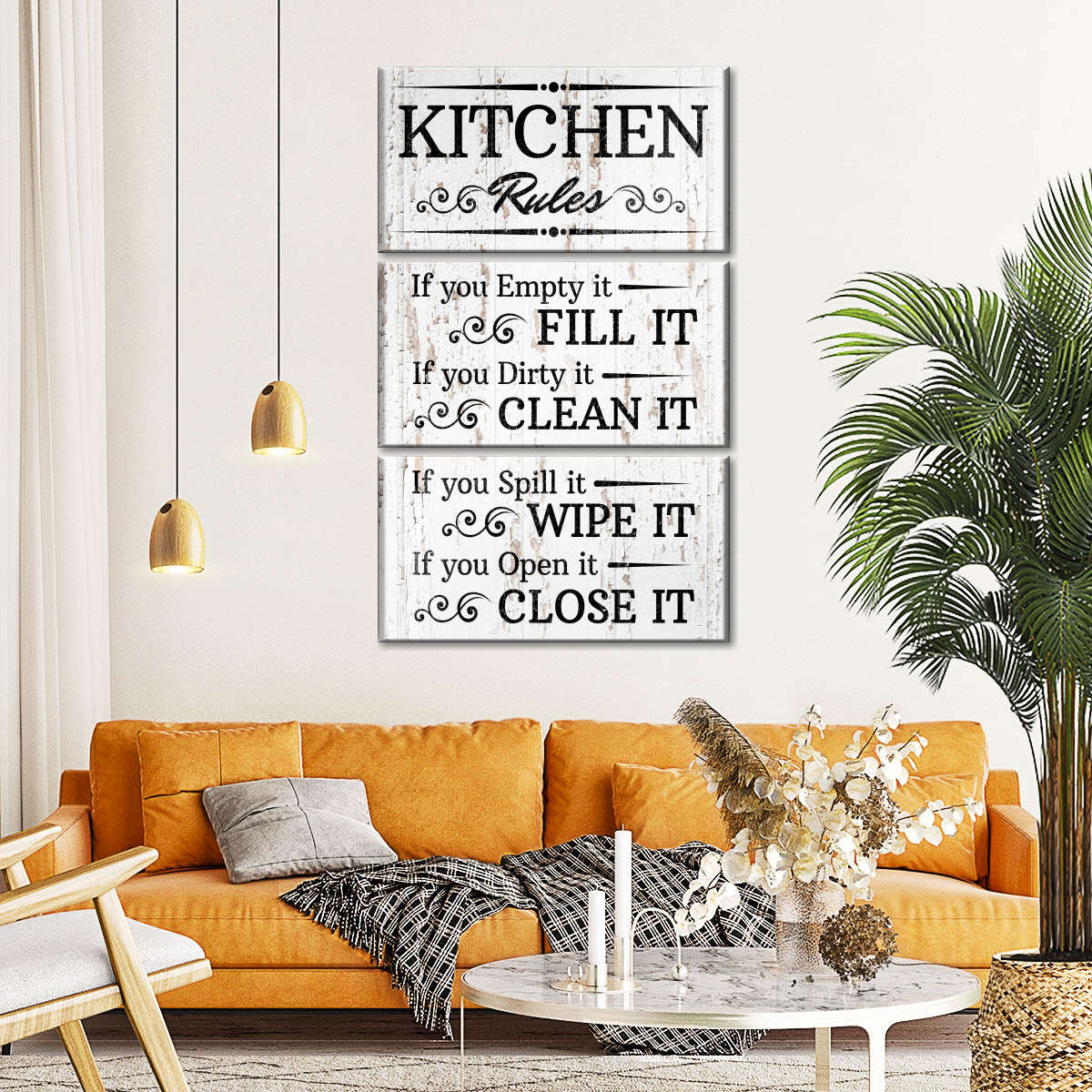 Clean Kitchen Sign - Funny Kitchen Wall Hanging - Hand Painted