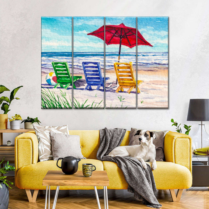 Beach Umbrella Wall Art | Watercolor