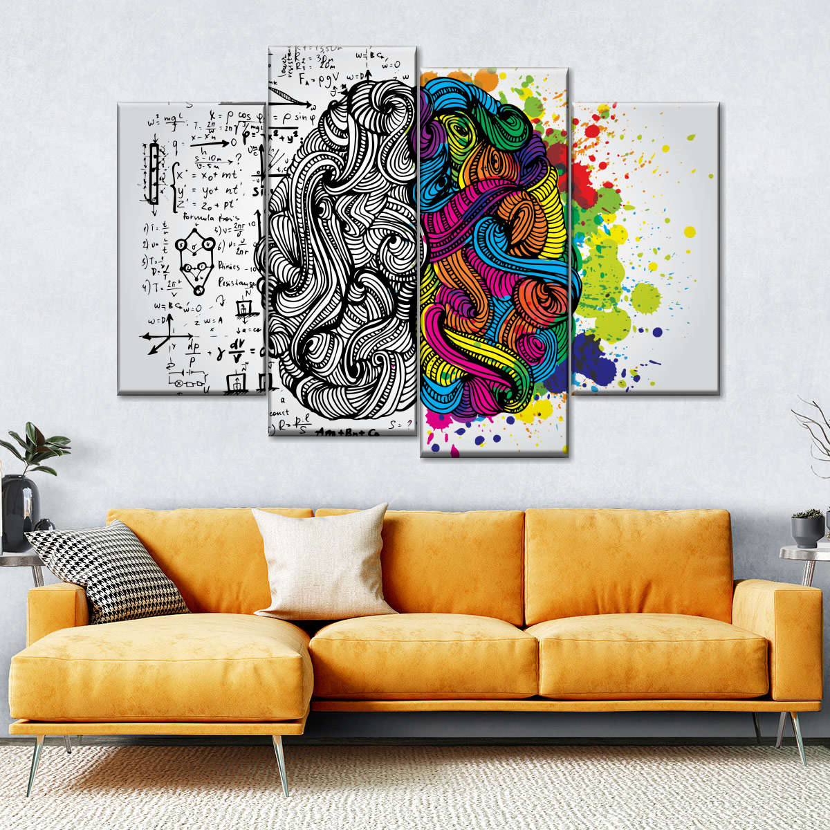 Make abstract wall art with a fabric panel - Pieced Brain