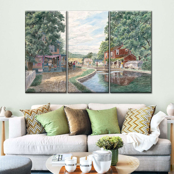 Summertime Morris Canal Wall Art | Painting | by Stanton Manolakas