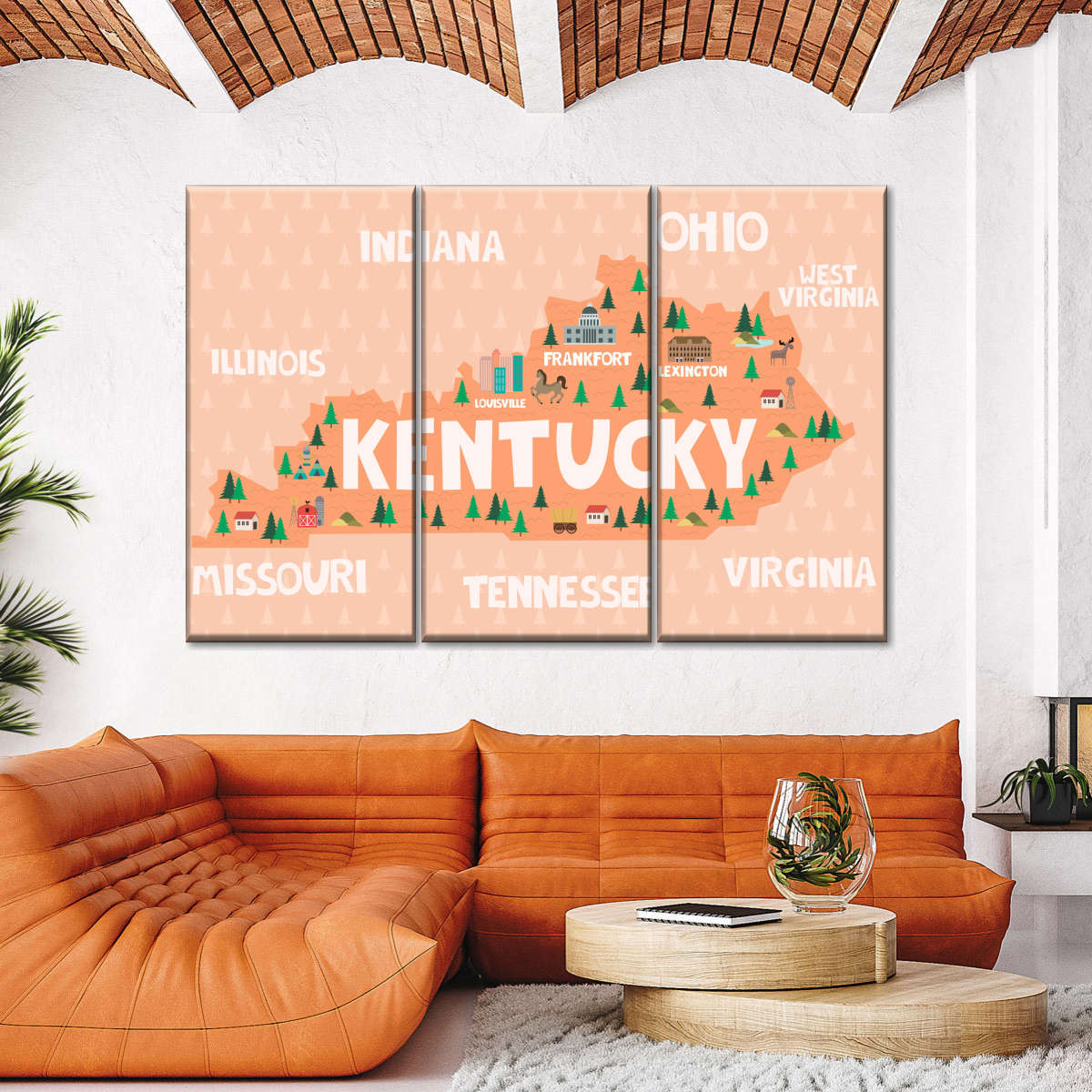 Cartoon Map Of Kentucky Wall Art Digital Art   Living Room 645 A8458b6e 3a1f 4779 B1d6 4993d8b4f7fb 