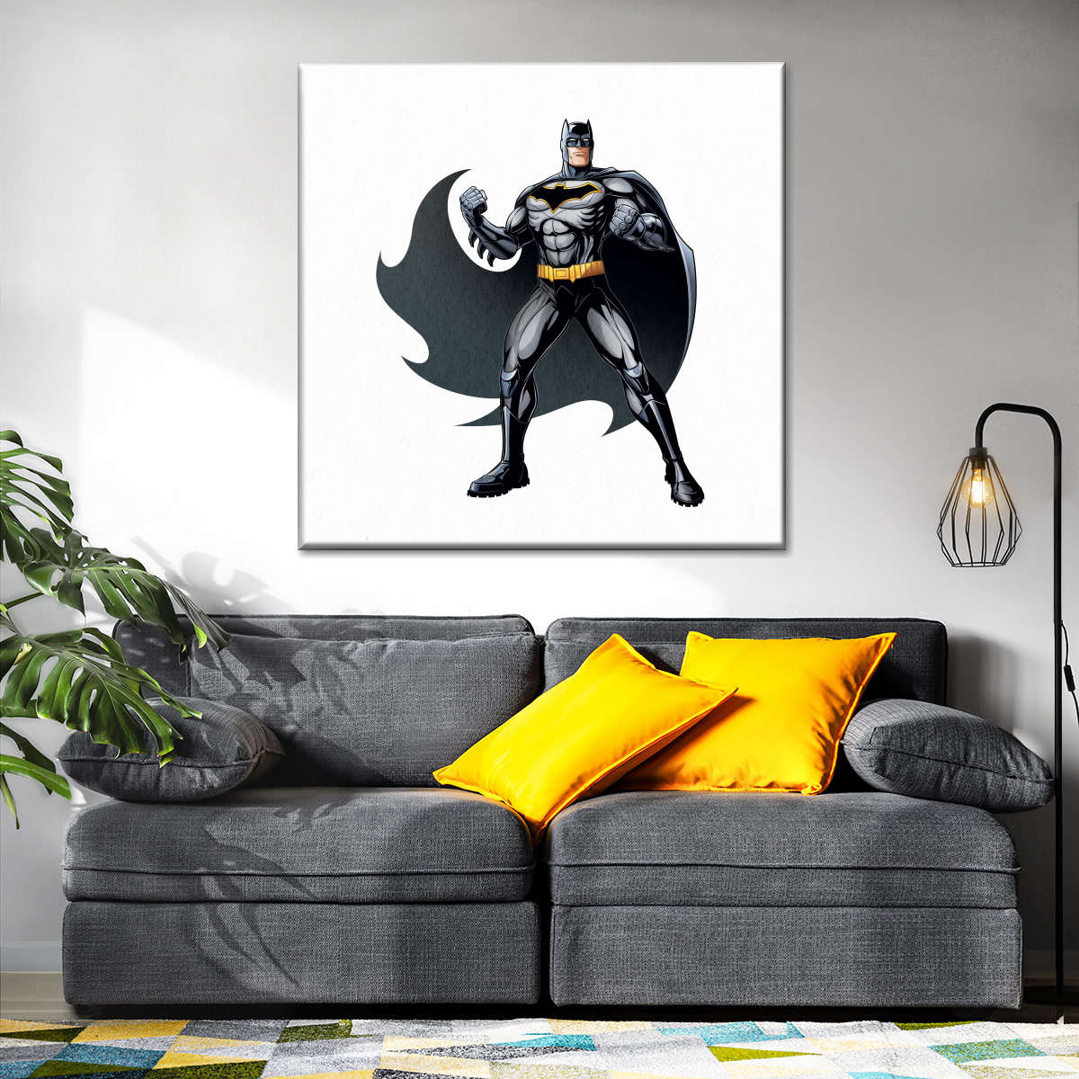 Heroic Batman Figure Wall Art | Digital Art