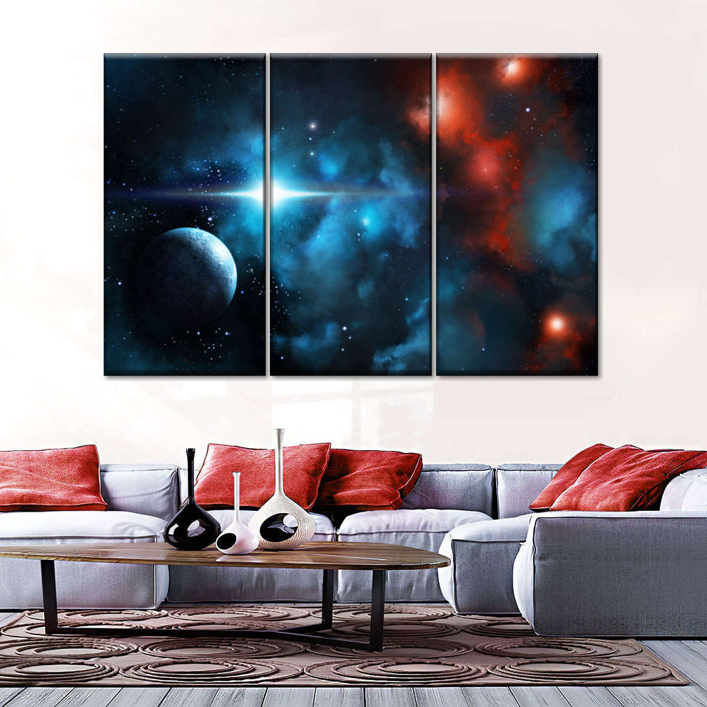 Nebula Cloud And Planet Wall Art | Digital Art
