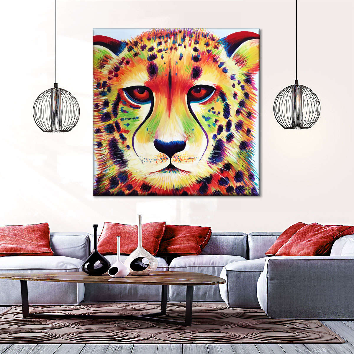 Rainbow Cheetah Wall Art