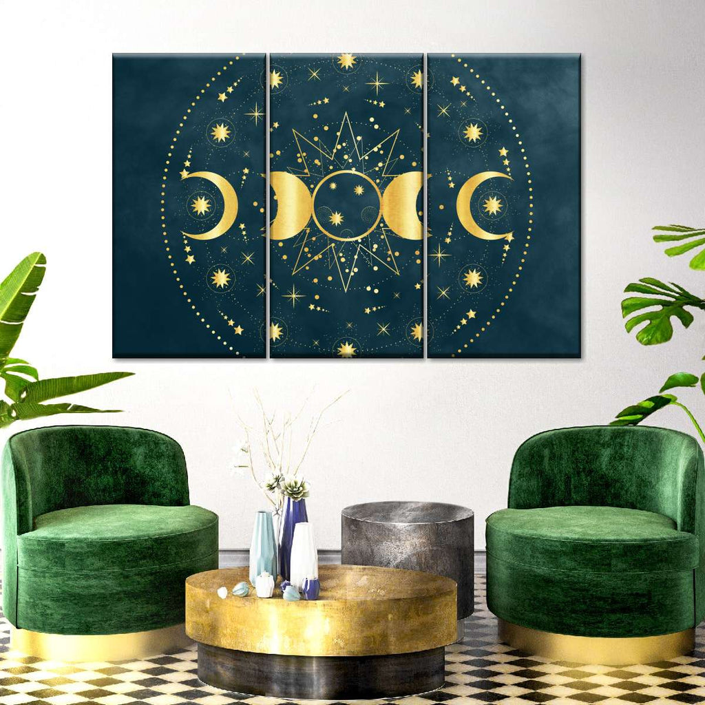 Sun Moon And Stars Wall Art | Digital Art