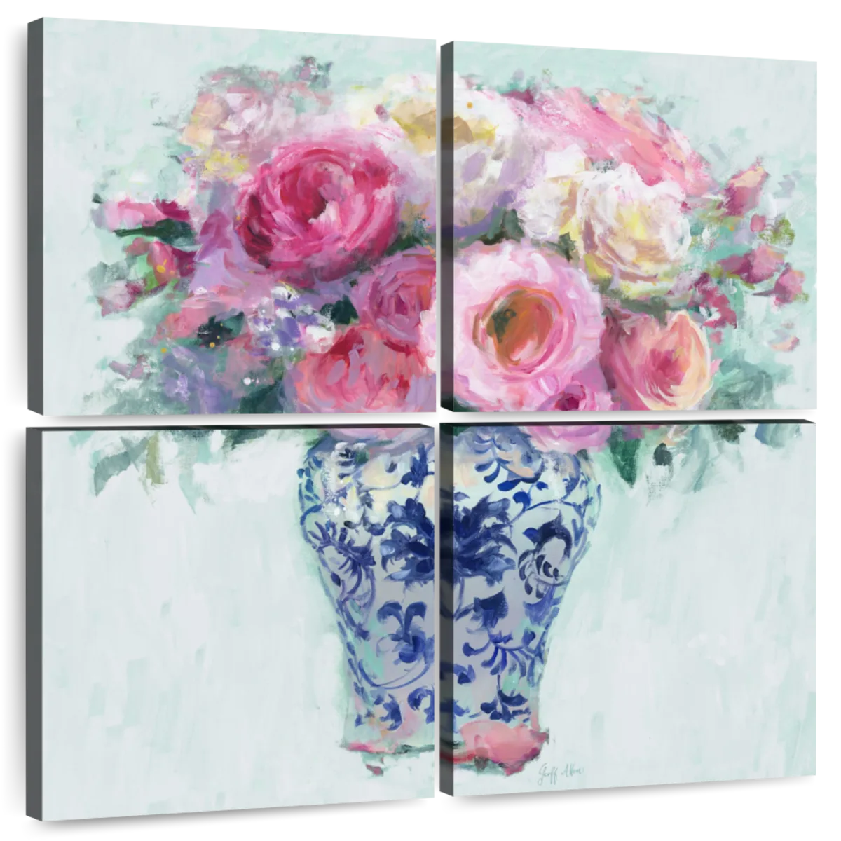 DesignArt Roses Pastel Chalk Illustration On Canvas 3 Pieces Print