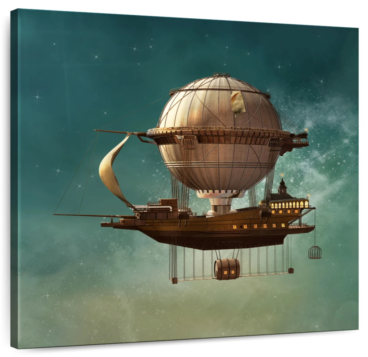 steampunk blimp drawing