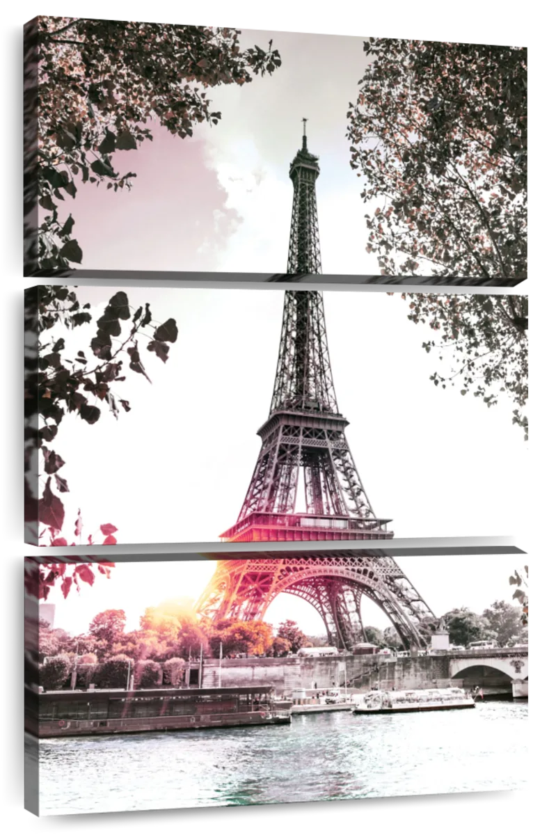 View of City and Eiffel Tower, Paris, France. Poster Print - Multi - 48 x 32