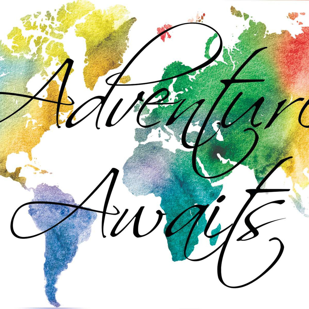 Adventure Awaits Color World Map Wall Art | Digital Art