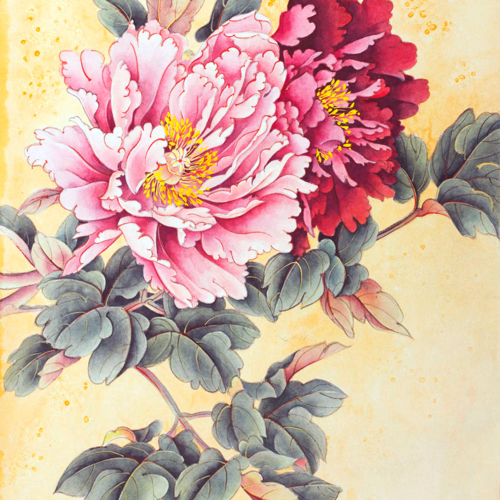 Chinese Peonies Wall Art | Painting