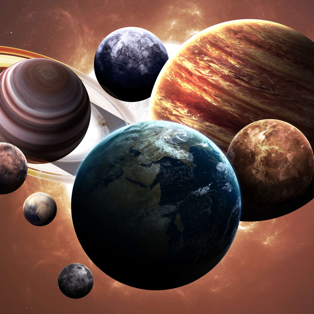 Clustered Solar System Planets Wall Art | Digital Art