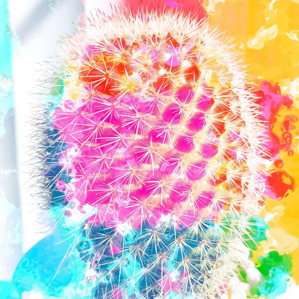 colorized-cactus-wall-art-digital-art