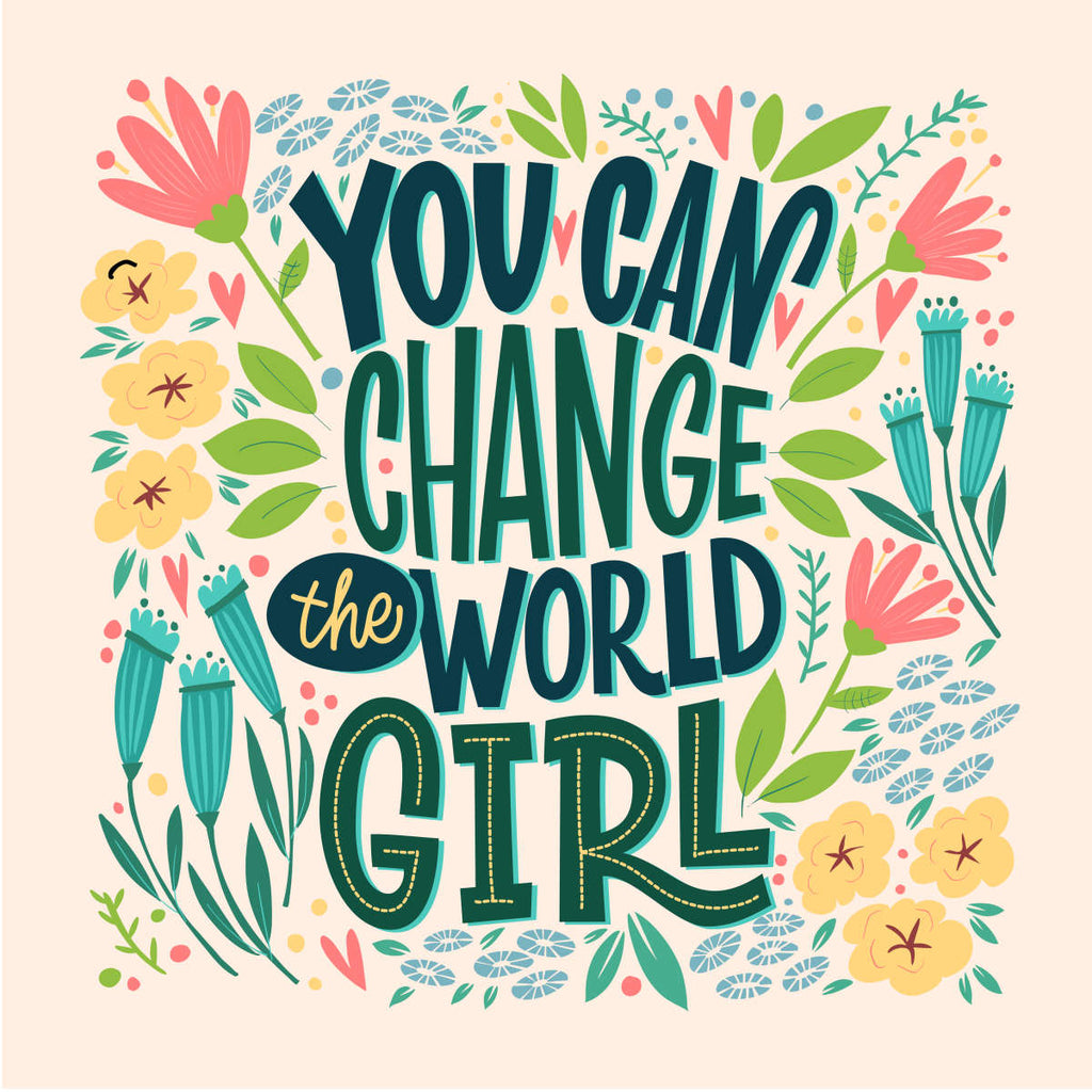Floral Girl Power Quote Wall Art | Digital Art