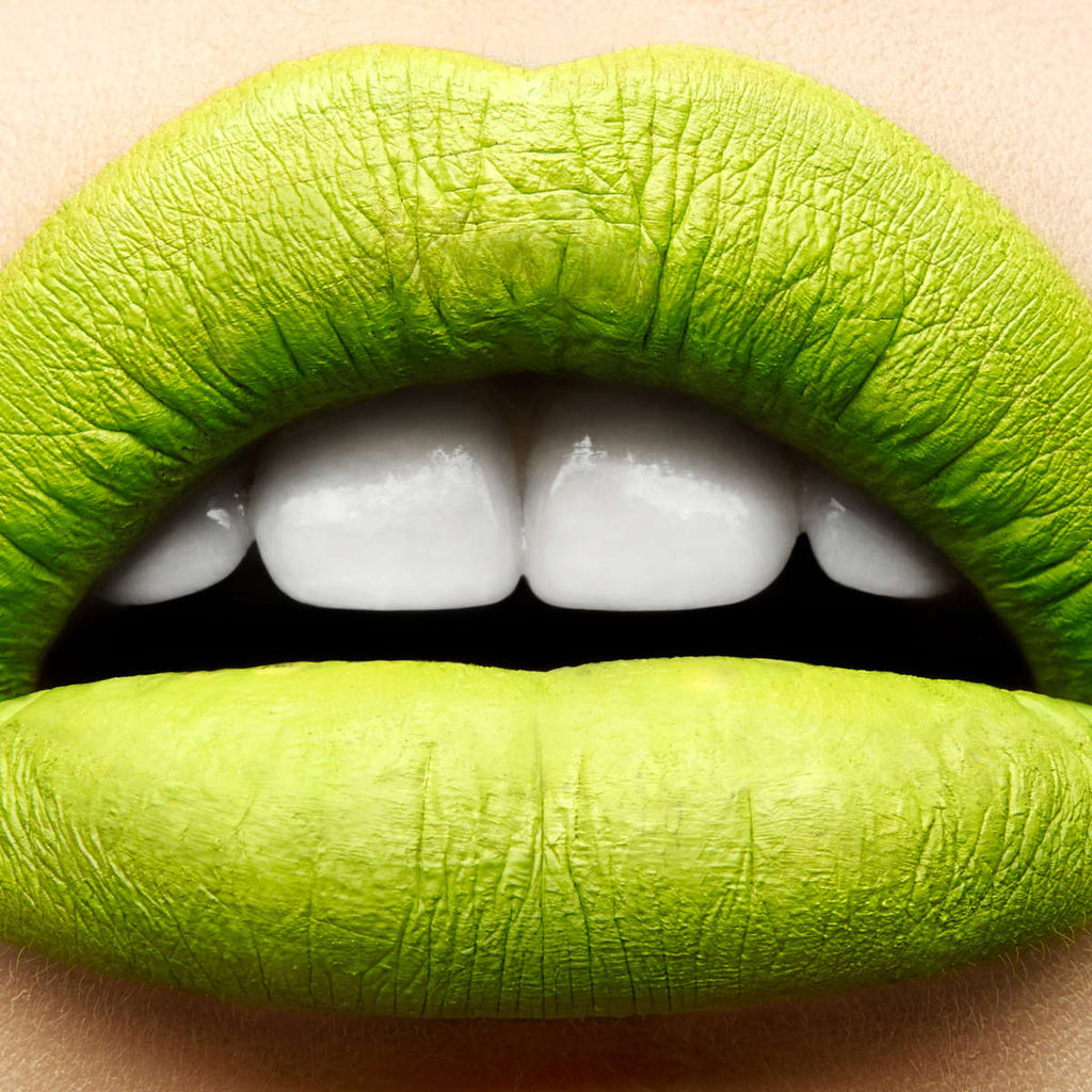 Matte Green Lips Wall Art | Photography