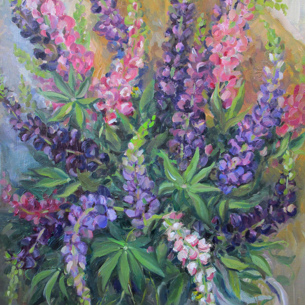 Pastel Lupine Bouquet Wall Art | Painting