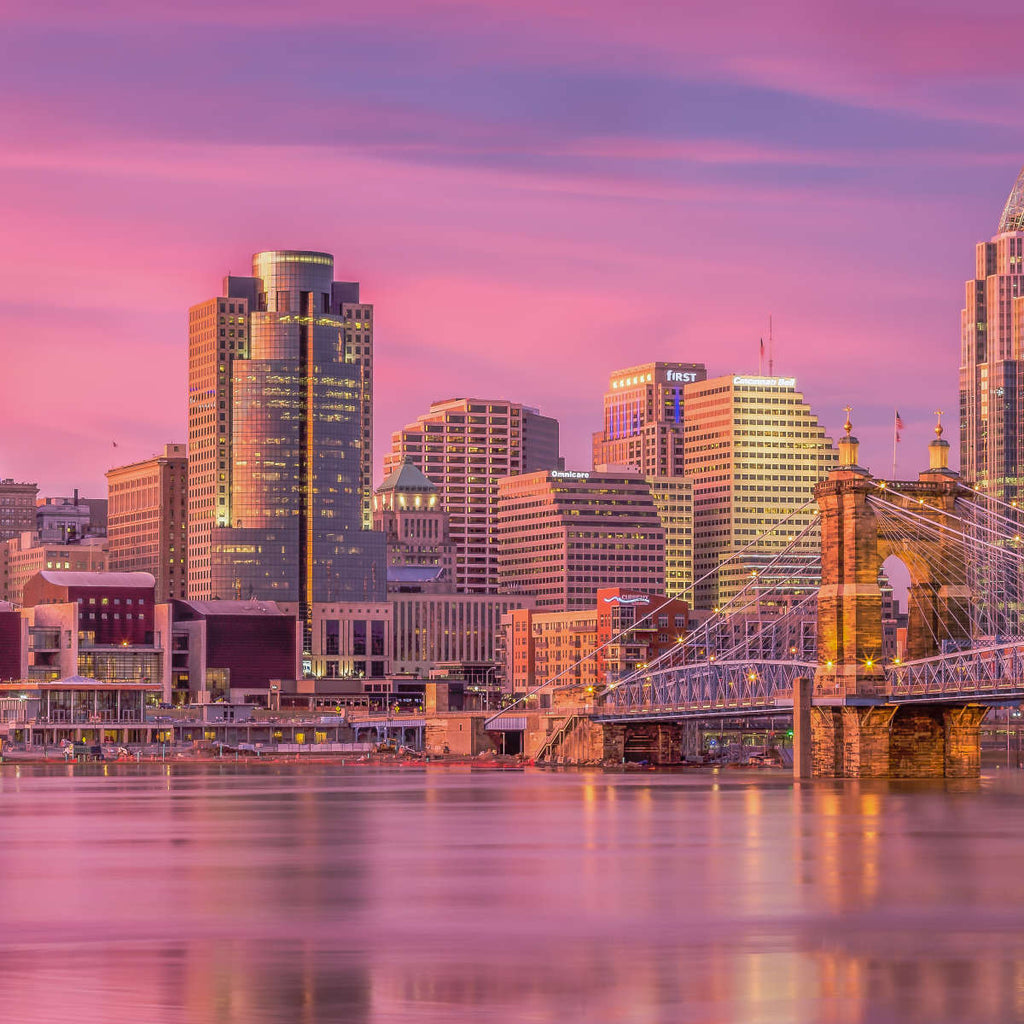 Pink Cincinnati Sunset Wall Art Photography