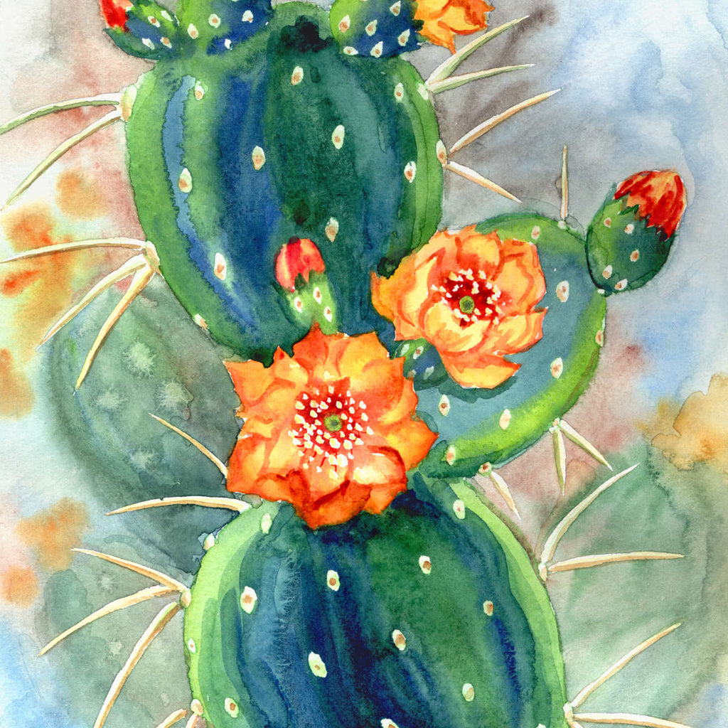 prickly pear cactus painting