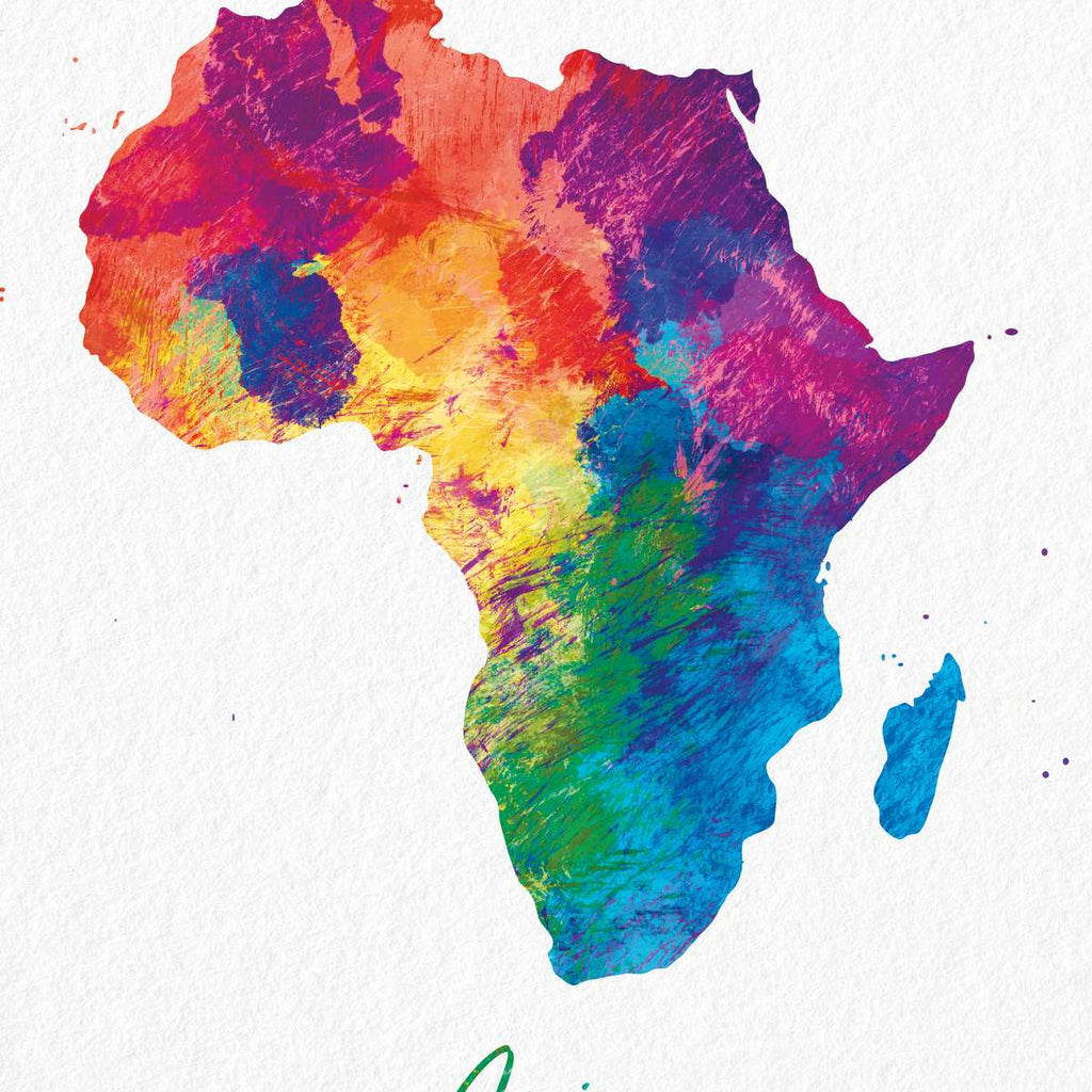 Rainbow Africa Continent Map Wall Art | Painting