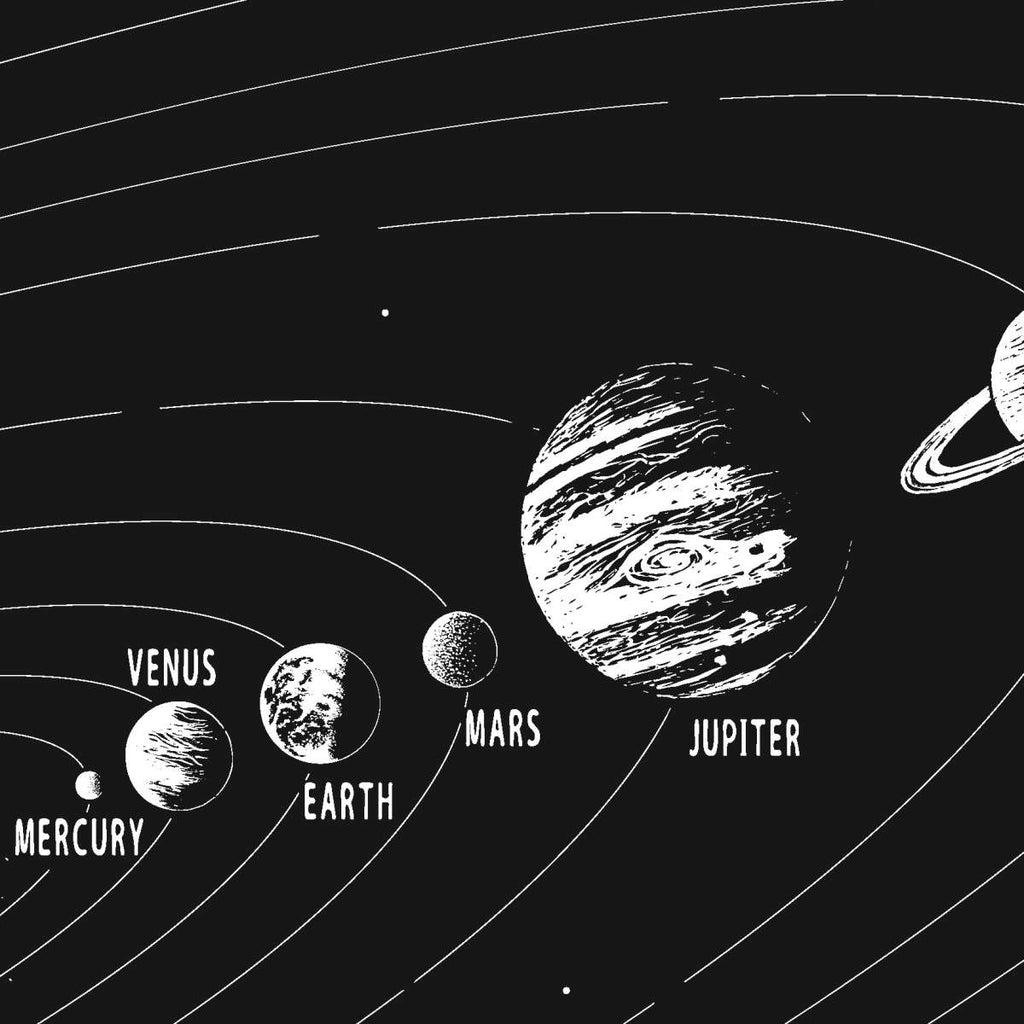 solar system diagram black and white