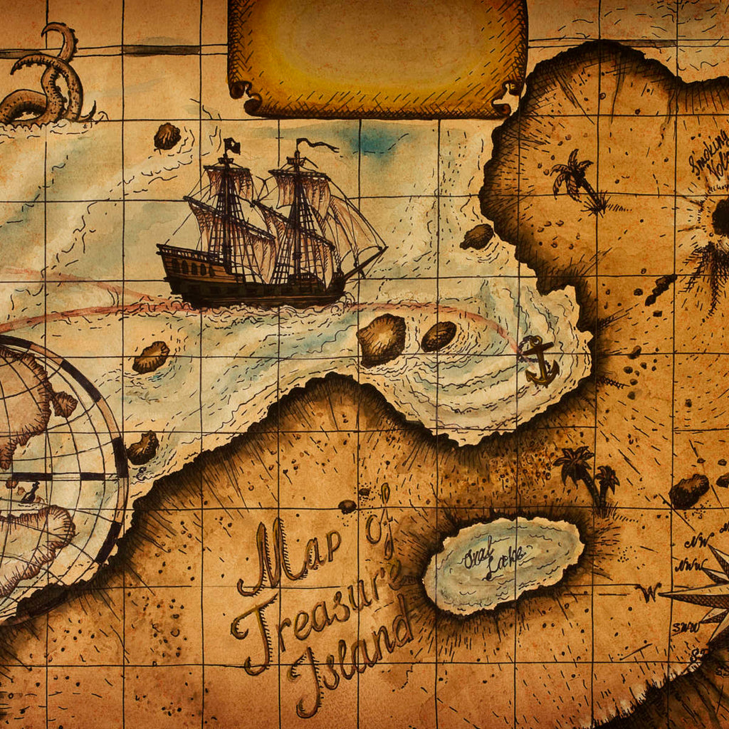 Treasure Island Map Wall Art | Digital Art