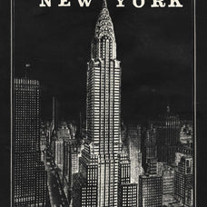 Blueprint Map New York Chrysler Building Black Wall Art | Digital Art ...
