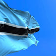 Botswana flag on pole 