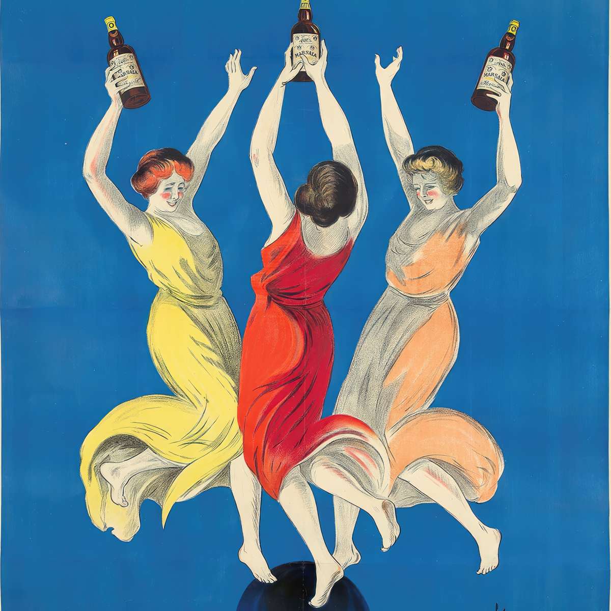 Vintage Wine Advertisment French Wall Decor Parapluie Revel Art