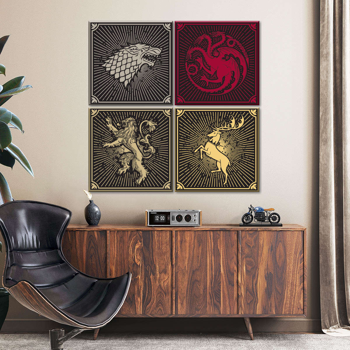 Game Of Thrones Four Noble House Sigils Wall Art
