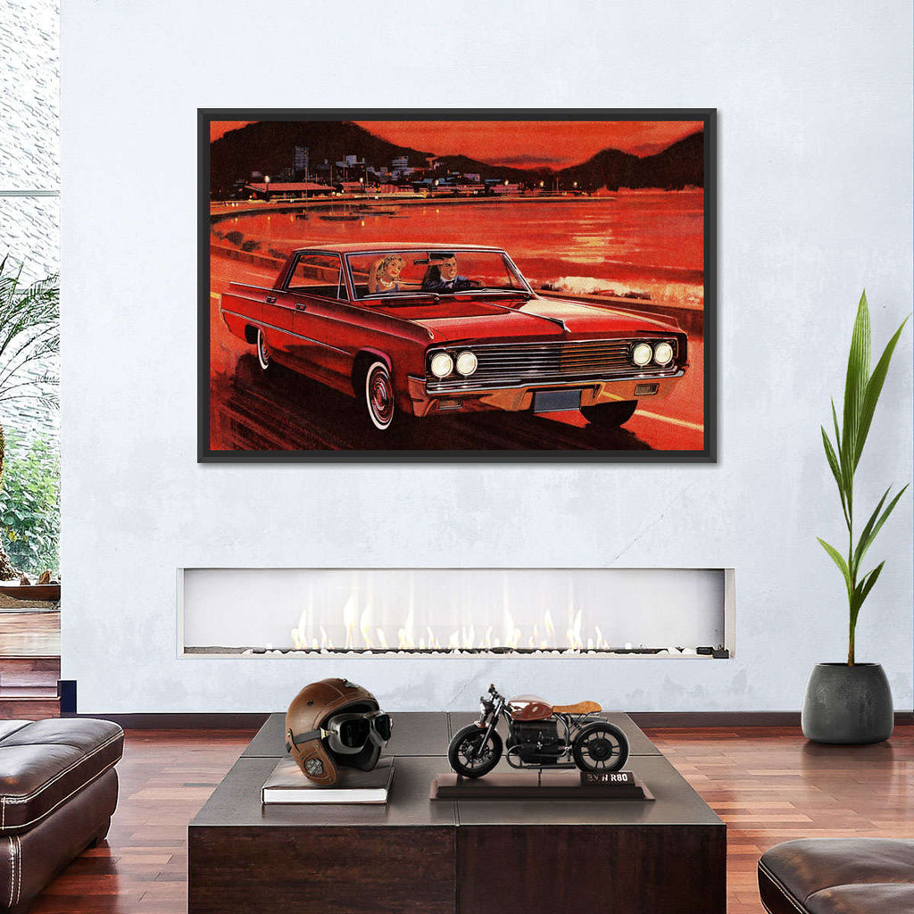 Couple In Vintage Car Wall Art | Painting