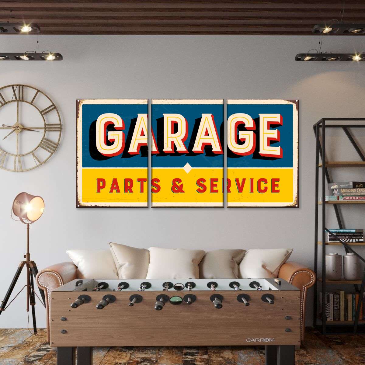 Service Garage Sign, Vintage Metal Automotive Wall Art Decor, 11.5