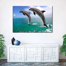 Two Jumping Dolphins Wall Art | Photography