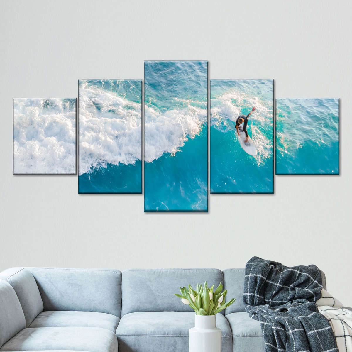 Surf Play Multi Panel Canvas Wall Art Elephantstock