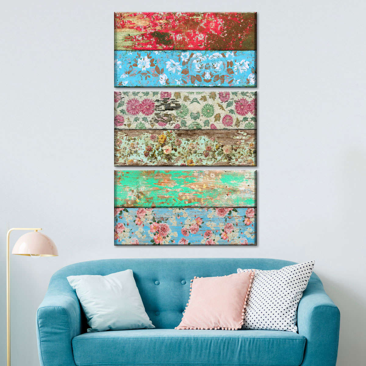 Rococo Style Multi Panel Canvas Wall Art