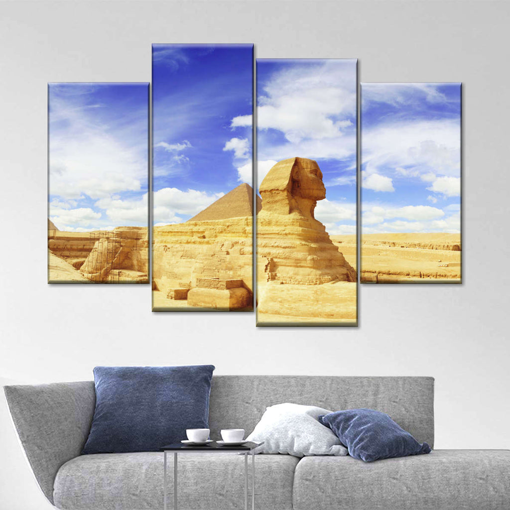 Egyptian Sphinx Side View Multi Panel Canvas Wall Art | ElephantStock