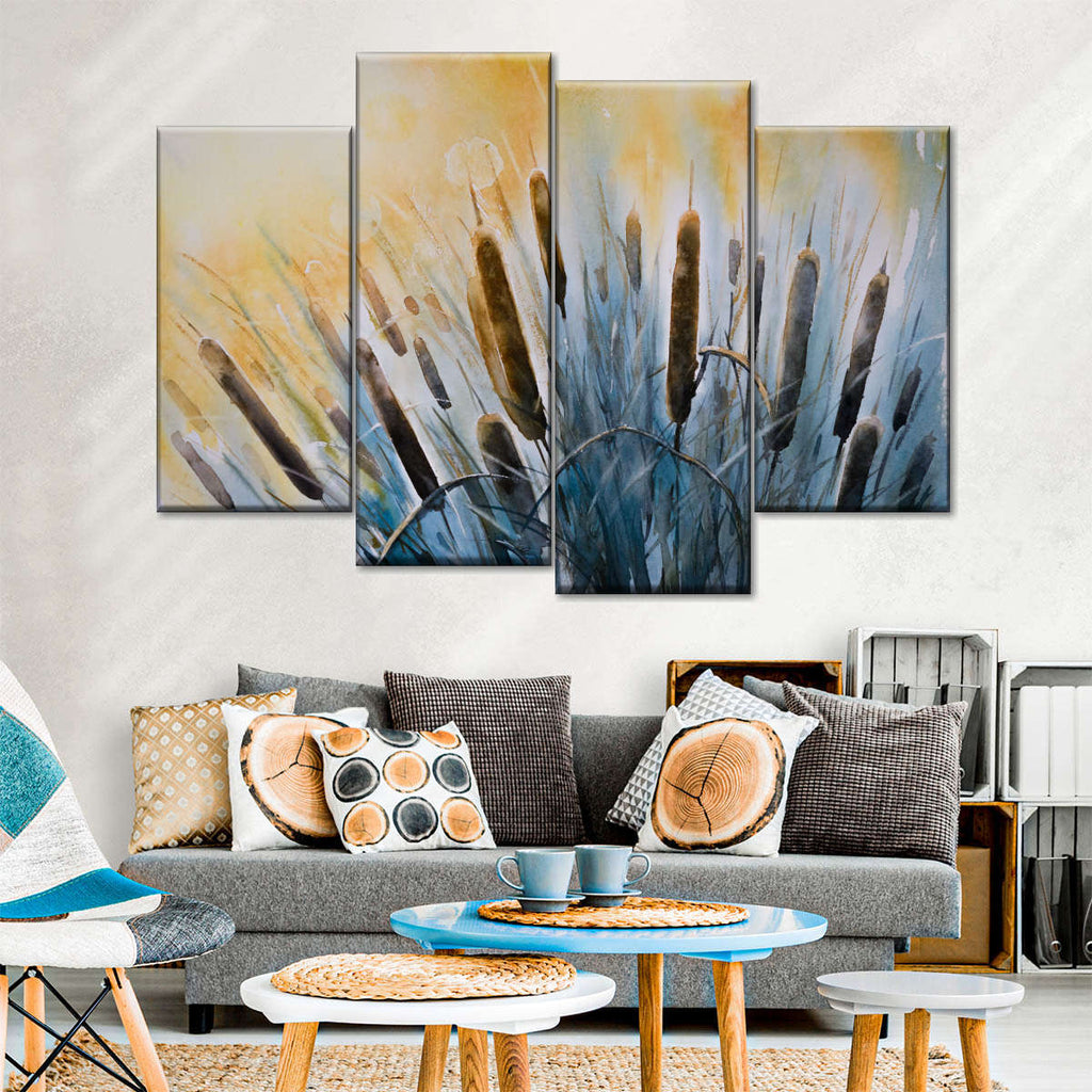 Bulrush Plant Wall Art | Painting