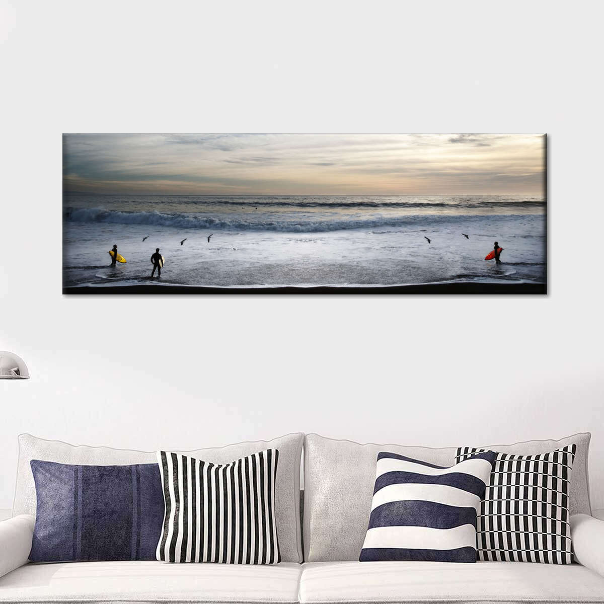 Surfers And Clouds Multi Panel Canvas Wall Art Elephantstock