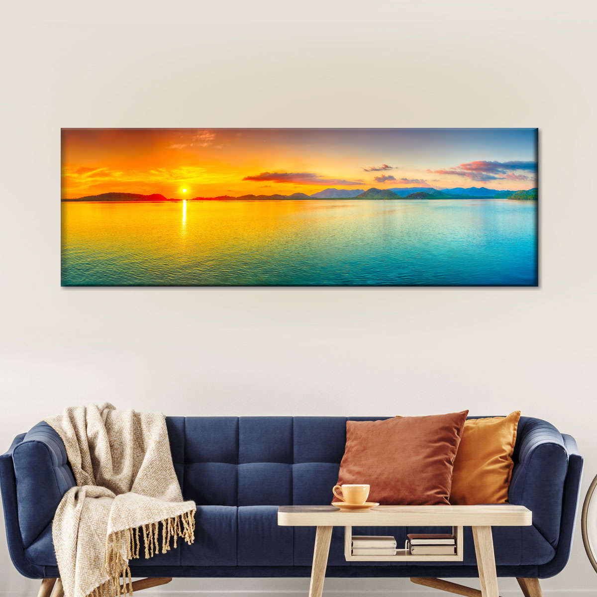 Panorama Sunset Multi Panel Canvas Wall Art | ElephantStock