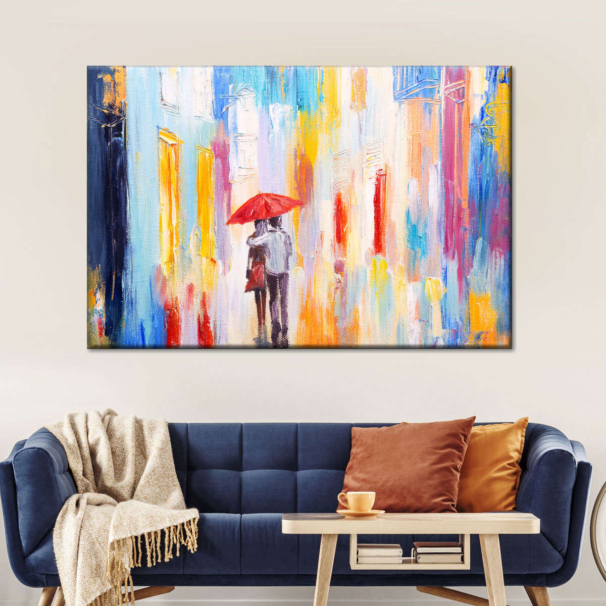 Colorful Rain Multi Panel Canvas Wall Art