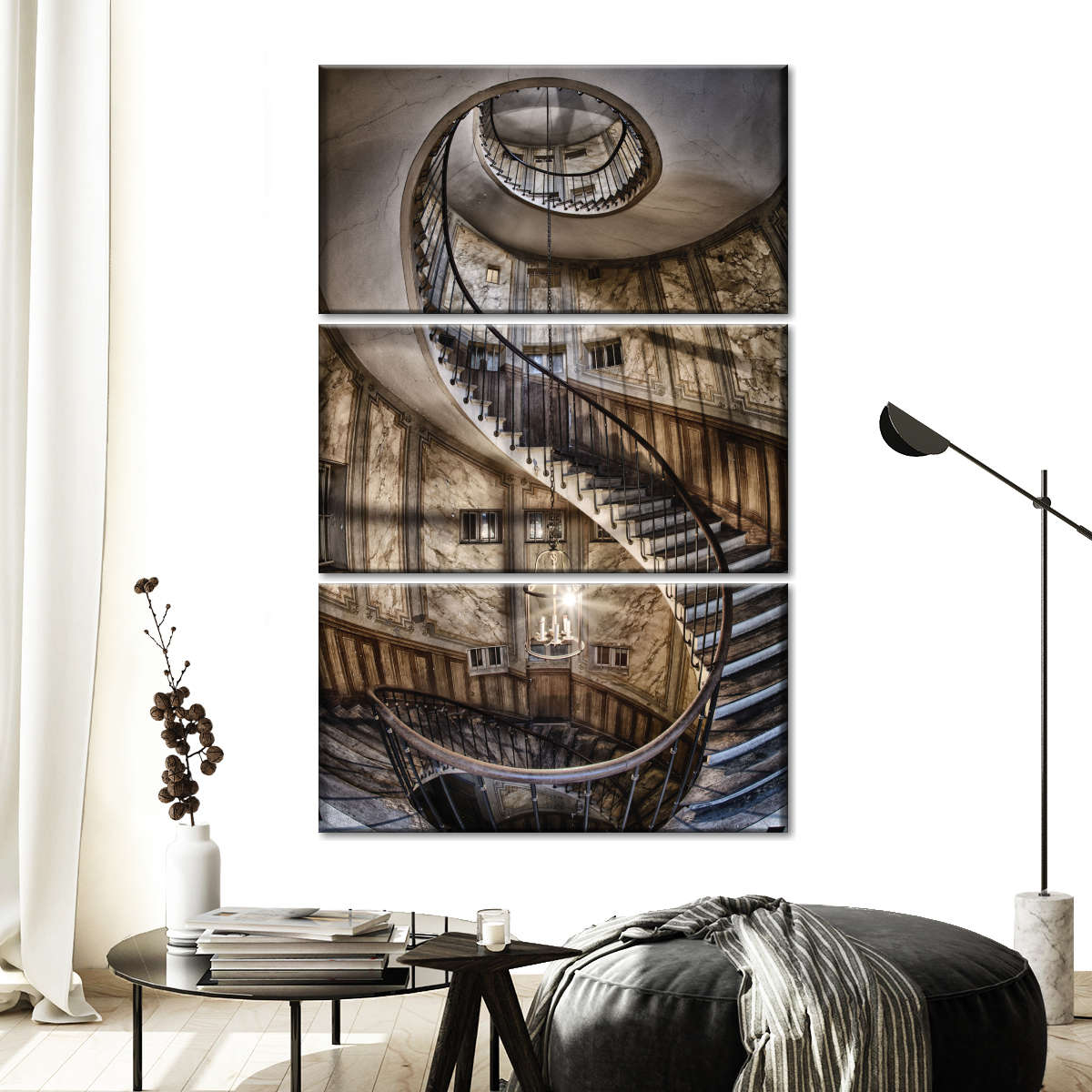 Circular Staircase Multi Panel Canvas Wall Art