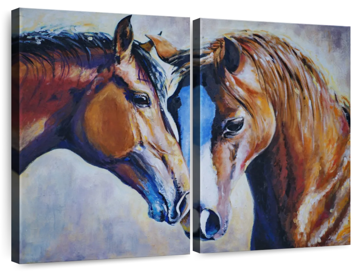 Two Affectionate Horses Wall Art | Painting