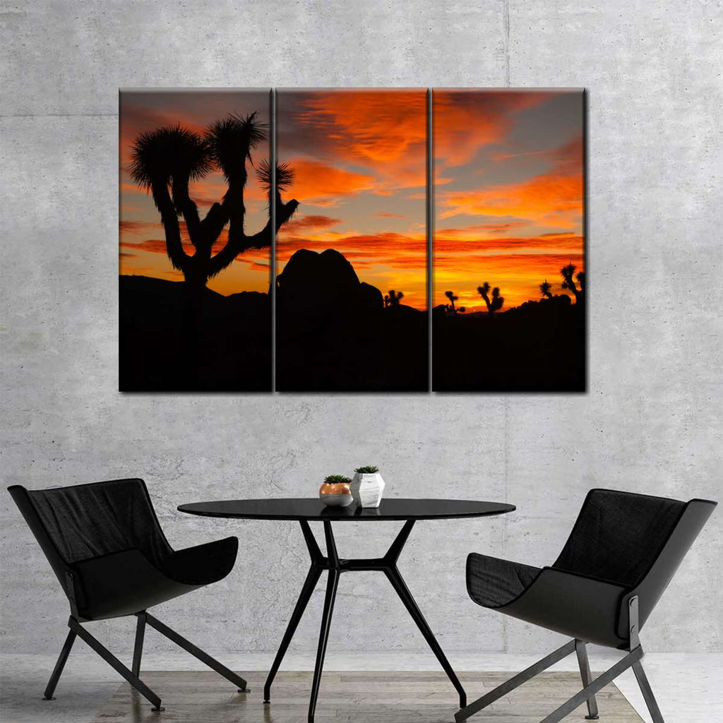 Joshua Tree Sunset Silhouette Wall Art | Photography