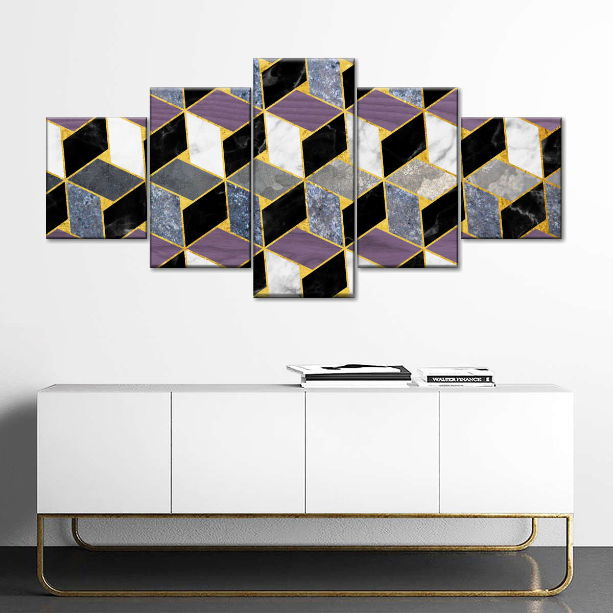 Gradient Cubes Multi Panel Canvas Wall Art