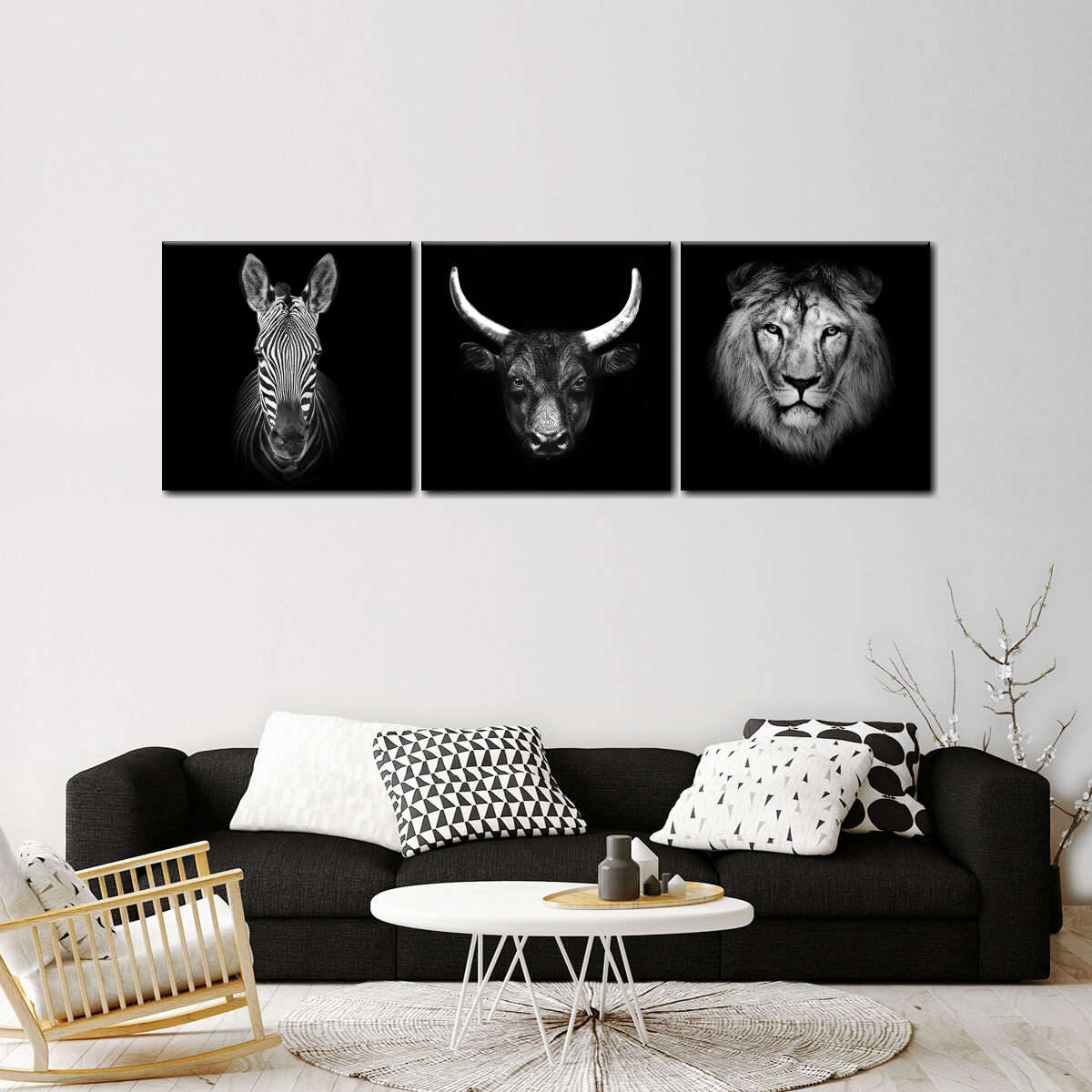 African Wildlife Multi Panel Canvas Wall Art Elephantstock